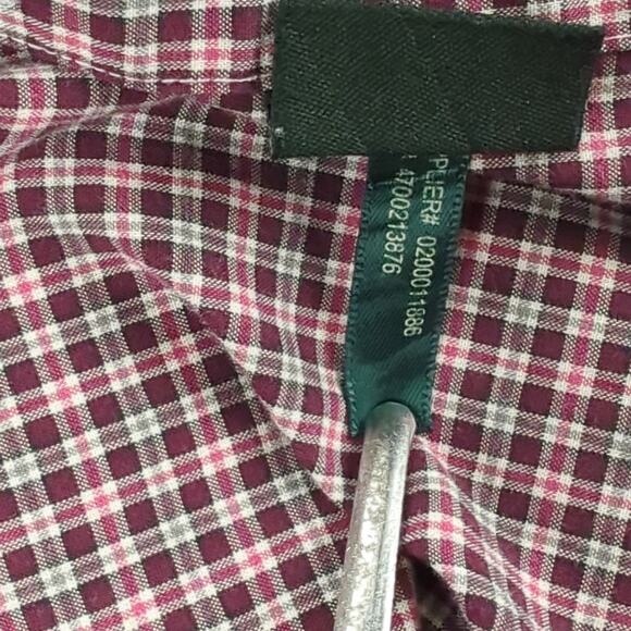 Lauren Ralph Lauren Shirt Mens 16.5 34/35 Red Plaid Classic Fit Non Iron Cotton - Picture 8 of 9